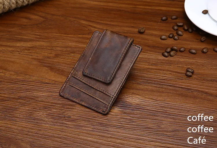 K011 coffee COWATHER Crzay лошадь кожа Card& ID держатели топ корова натуральная кожа кошельки для мужчин мужской кошелек porte carte K001 - Цвет: K011 coffee