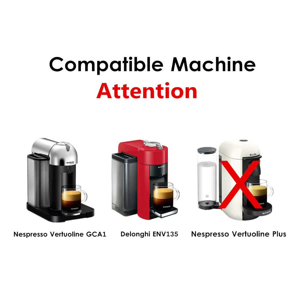Refillable Coffee Capsule Pod Stainless Steel Coffee Filters For Nespresso Vertuoline GCA1& Delonghi ENV135 Machine