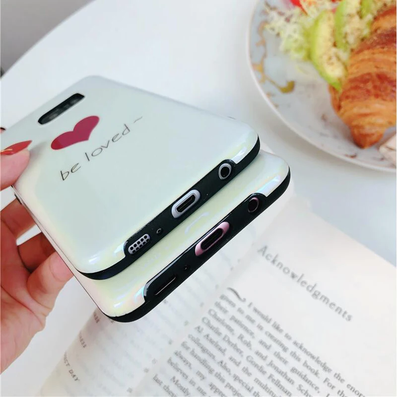 YHBBCASES Fashion Cute Red Love Phone Cases For Samsung Galaxy S10Plus S8 S9 Plus Note 8 9 Blu-ray Cartoon Heart Soft | Мобильные