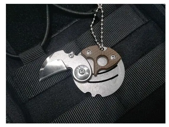 Coins folding knife 440C fixed blade Key Chain Letter Opener outdoor Survival camp Tactical hunting pocket knives EDC tools gift | Спорт и