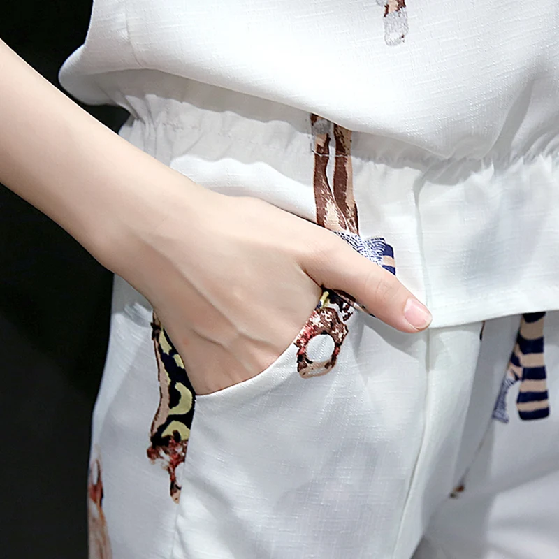 Женский Повседневный комплект из 2 предметов в Корейском стиле размера плюс 3XL