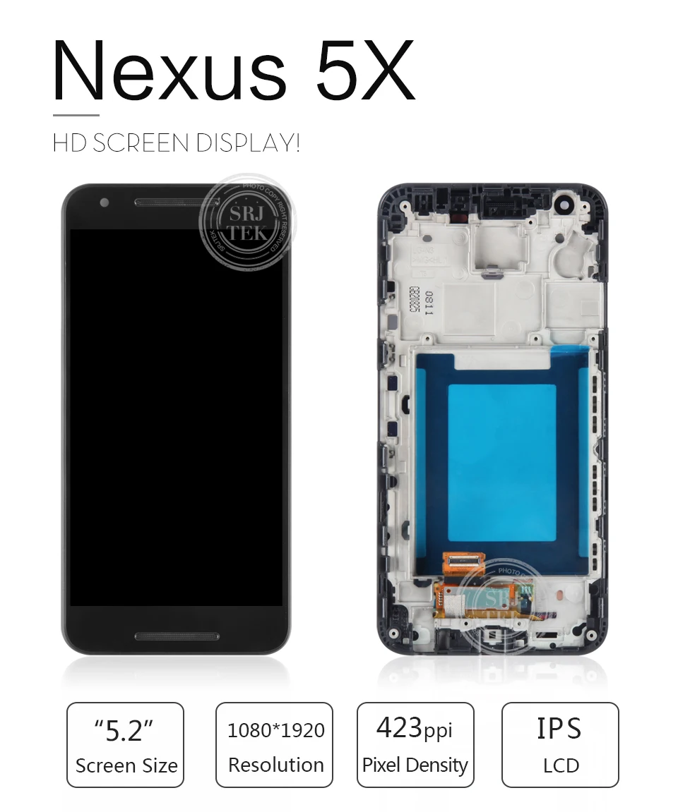 Не Dead Pixe 5," для LG Nexus 5X ЖК-дисплей сенсорный экран с рамкой дигитайзер сборка LG Nexus 5X дисплей H790 H791 1920x1080