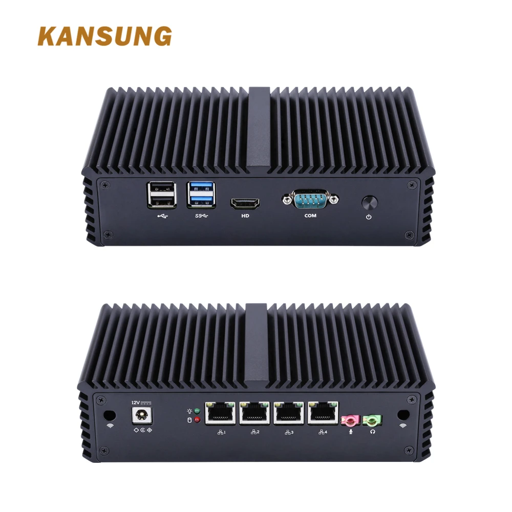 KANSUNG Mini PC Router Firewall 4 Gigabit LAN Micro X86 Computer Intel Pentium 3805U Windows 10 Ubuntu Linux Fanless Nettop | Компьютеры и