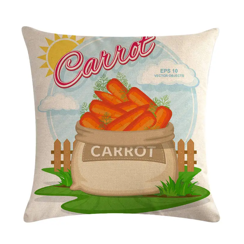 Поп арт фрукты овощи лук картофель подушки льняной чехол подушка на сиденье