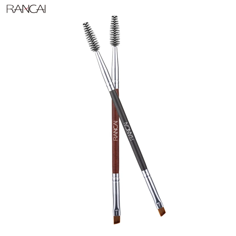 

RANCAI Duo Eyebrow Brush Angled Eyebrow Comb Professional Beauty Makeup Brushes for Lash Eye Brow Brush blending Make-up Tools