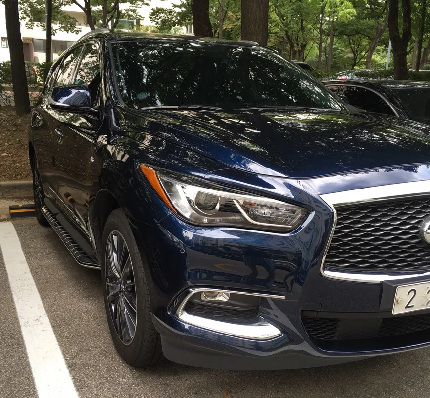 Подходит для INFINITI FX35 FX37 JX35 QX50 QX60 QX70 Беговая доска ступня nerf бар, "Топ Роскошный", с "светодиодный светильник", загрузка 300 кг