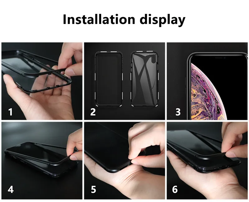 Magneto Magnetic Adsorption metal glass case for iphone X XR XS Max magnetic cover 8 7 6 6s Plus magnet cases |