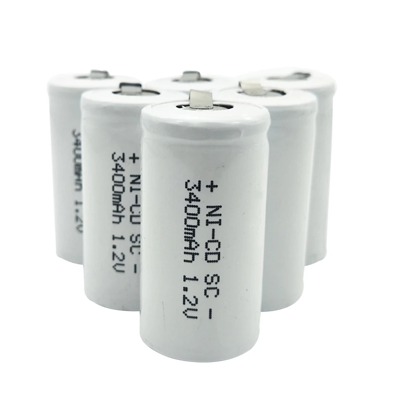 12 шт./лот TBUOTZO Sub C SC 1 2 V 3400mAh Ni-Cd Ni Cd аккумуляторы белые для dewalt электроинструментов |