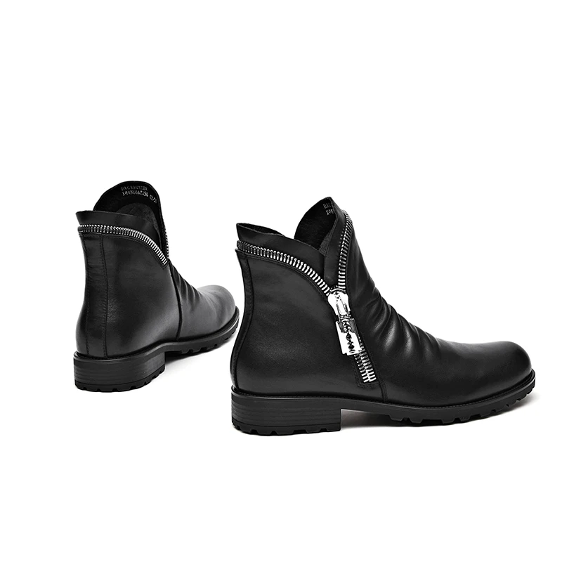 MYCOLEN/Лидер продаж мужские ботинки из натуральной кожи Цвет Черный с круглым