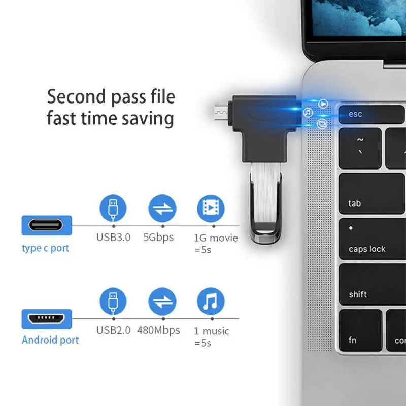Micro USB / Type C to 2in1 Converter for Xiaomi Redmi 5 Plus 3.0 OTG Cable Adapter Samsung Galaxy S9 Huawei P20 | Электроника