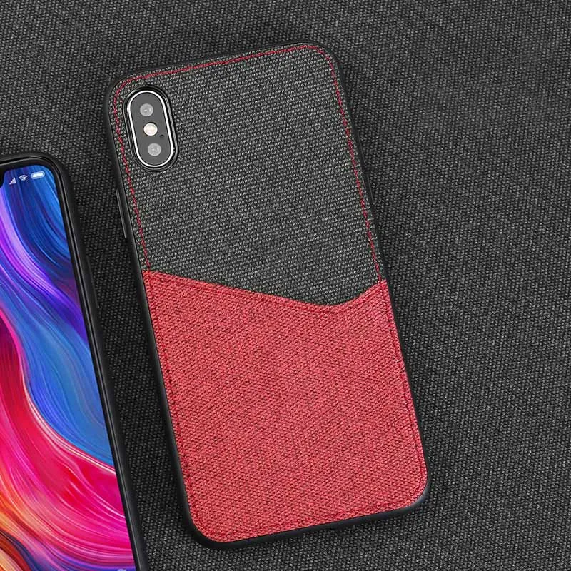 Black and Red Холщовый чехол для телефона для Xiaomi mi 6 8 8SE 8Explorer A2 mi x 2S задняя крышка цветная открытка с вышивкой слот дизайн чехол - Цвет: Black and Red