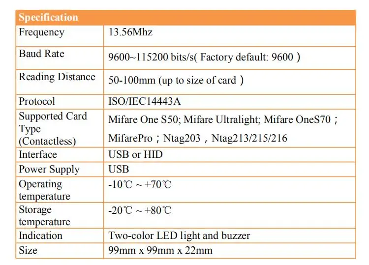 Rakinda 5301-настольное/фиксированное Крепление двухцелевой NFC Mifare Reader 13,56 МГц с интерфейсом USB