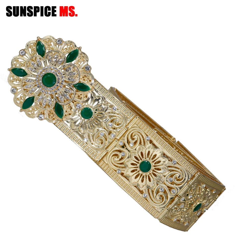 Sunspicems морокканский пояс Caftan ювелирные изделия для женщин Золотой Цвет Красный
