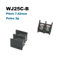50pcs pitch 7 62mm barrier screw pcb terminal block straight 2345678pin morsettiera connectors 25c b 300v 15a 14awg 2 5mm2