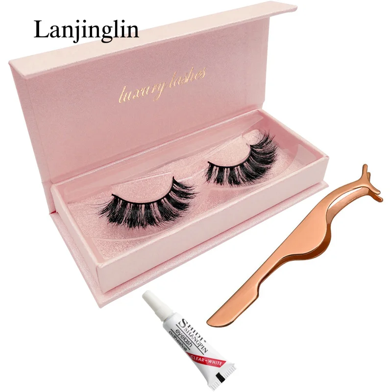 65P KIT LANJINGLIN Длинные Накладные ресницы натуральный макияж 3d норковые ресницы Толстые Накладные ресницы полоска норковых ресниц макияж ресниц - Цвет: 65P KIT