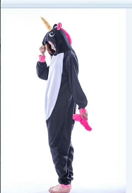 

Kigurumi Adult Animal Sleepsuit Pajamas Costume Cosplay Unicorn Onesie black Pyjamas Jumpsuits Rompers Halloween Christmas Party