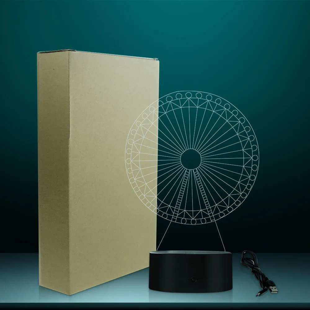 Sky Wheel Оптическая иллюзия ночник 3D карусель с подсветкой декоративное