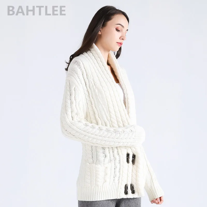 BAHTLEE осенне зимние женские шерстяные не скатывающиеся кардиганы вязаный свитер с