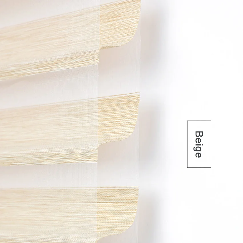 Beige Мода 50~ 90% затенение скорости рулонные жалюзи shangri-la жалюзи двойной слой жалюзи украшение окна Индивидуальный размер - Цвет: Beige