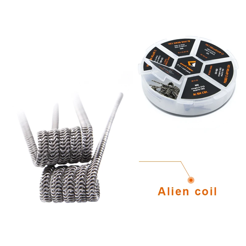 

Original Geekvape 6 in 1 Coil Pack for DIY Atomizer Alien /Alpha Braid / Fused Clapton /Tidal Coil RDA/RTA/RDTA Atomizer Coil