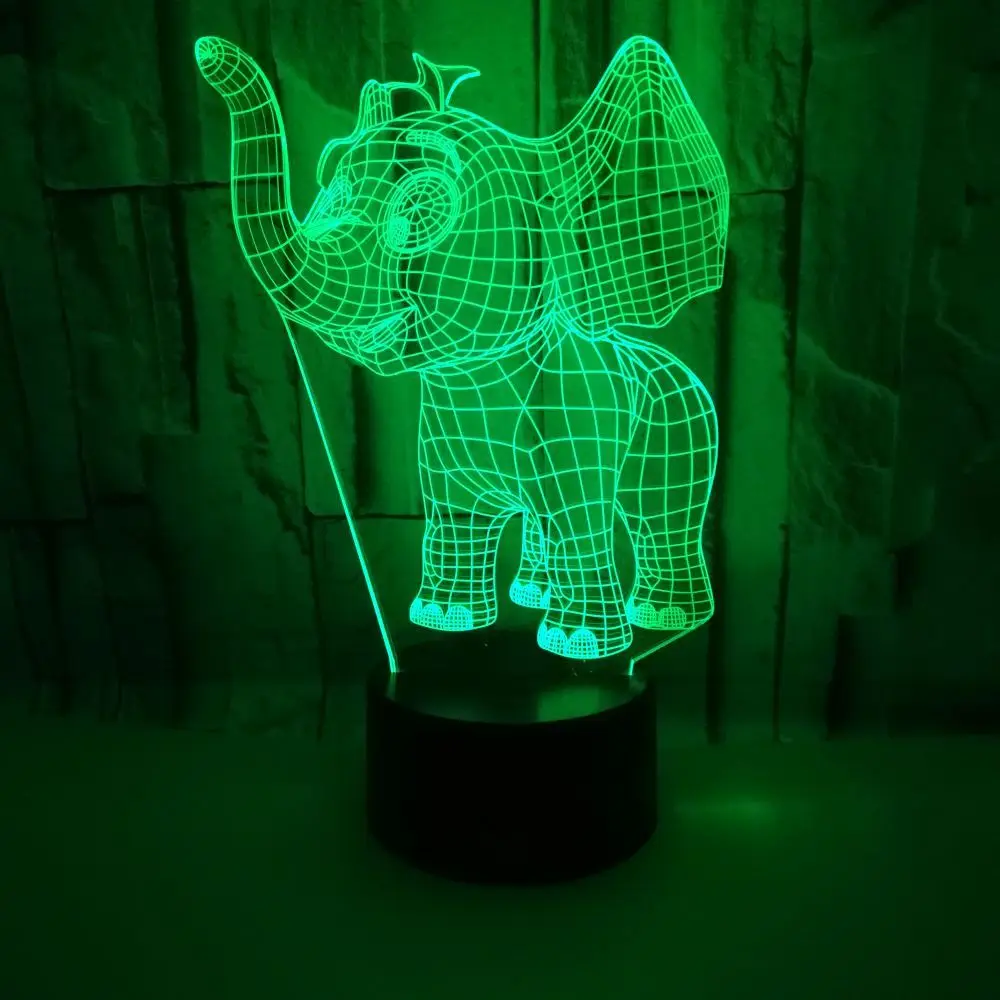 Слон 3d лампа красочный сенсорный пульт дистанционного управления 3d Led визуальная настольная лампа подарок украшение прикроватная 3d настольная лампа