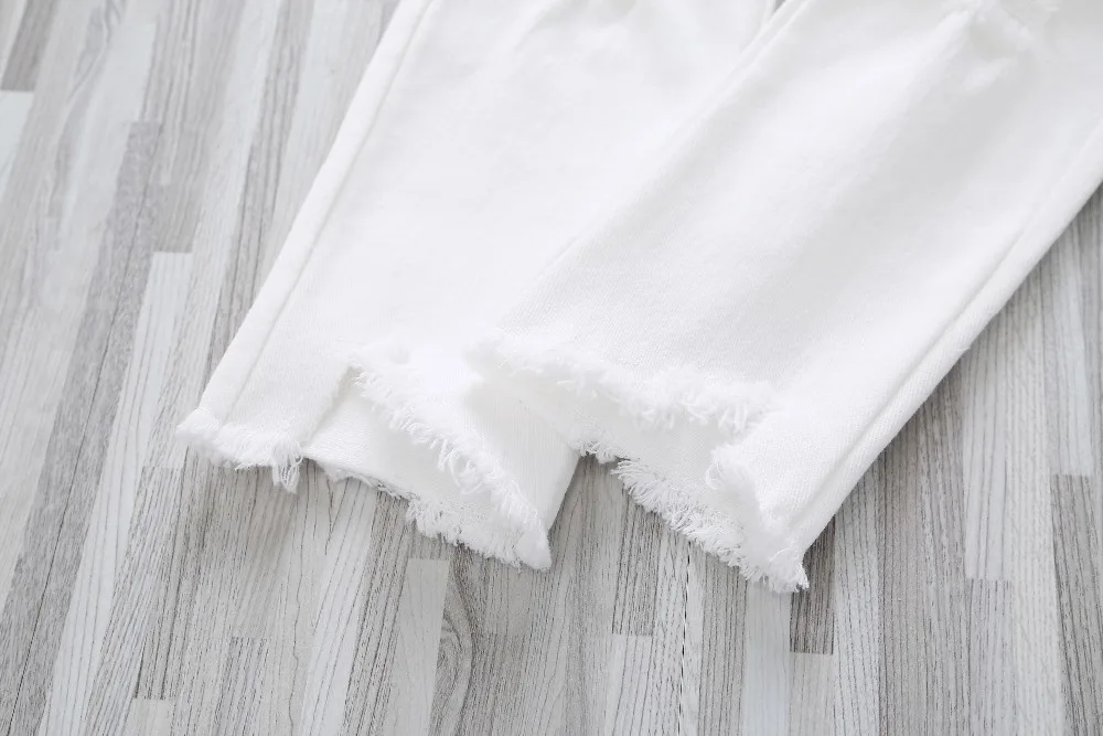 2018 модные высококачественные джинсы с дырками для маленьких девочек и мальчиков