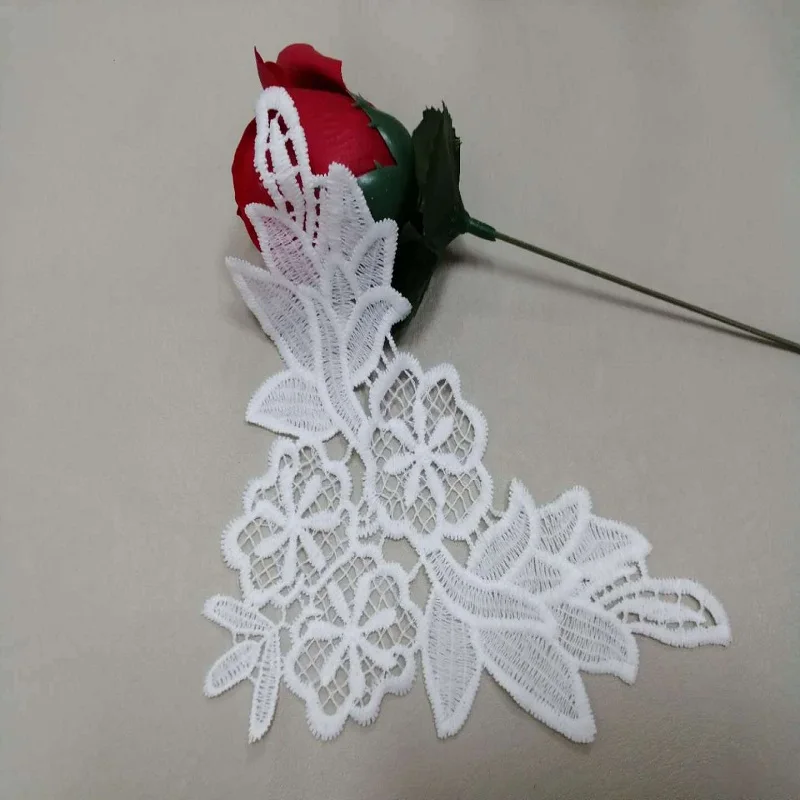 2 Pcs Lace Collar Beautiful Flower and Heart Venise Applique Trim Fabric Sewing Supplies Neckline | Дом и сад