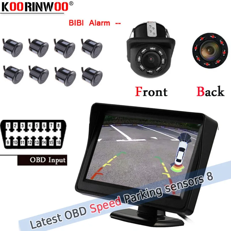 Koorinwoo ультразвуковой экран парковочный радар для автомобиля 8 OBD система