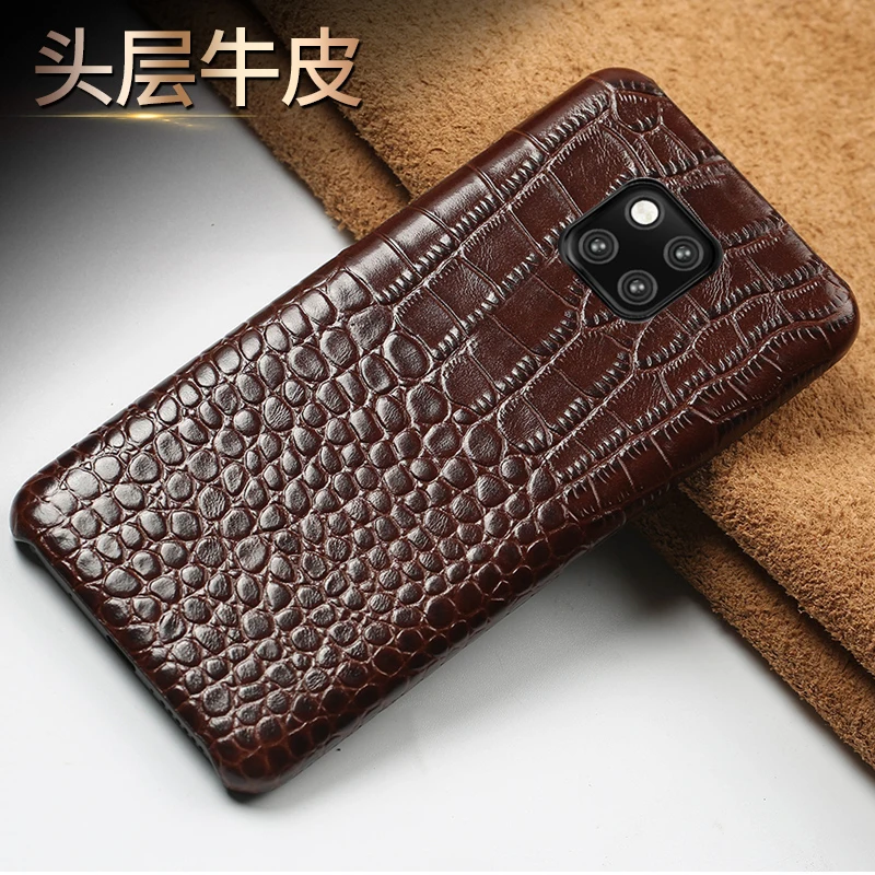 Чехол из воловьей кожи для телефона huawei mate 20 9 10 Pro P8 P9 P10 P20 Lite с текстурой крокодила для Honor 8X Max 10 7X P Smart capa