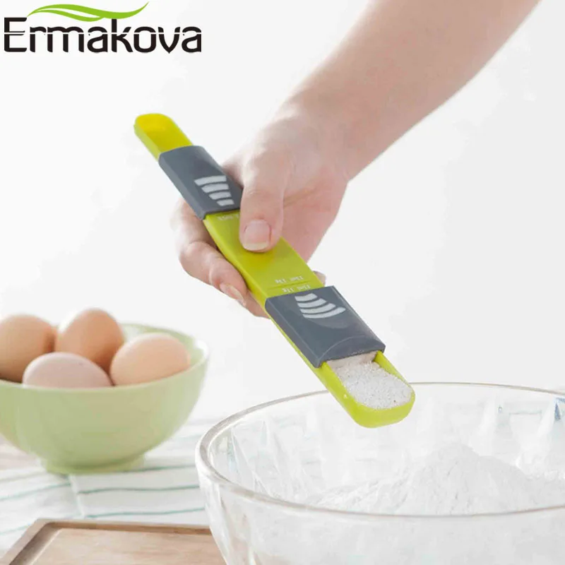 Ермакова мерная ложка Регулируемая шкала мерный стакан Совок измерительные ложки для выпечки инструмент для приготовления пищи двойной конец восемь киосков