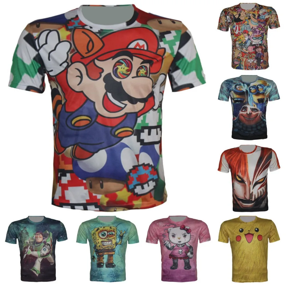 2018 Summer Children New Fashion Clothes Cartoon Print 3D T-Shirt Cool Boy Girl Casual Short Sleeve Fit Height 95-155CM | Детская одежда