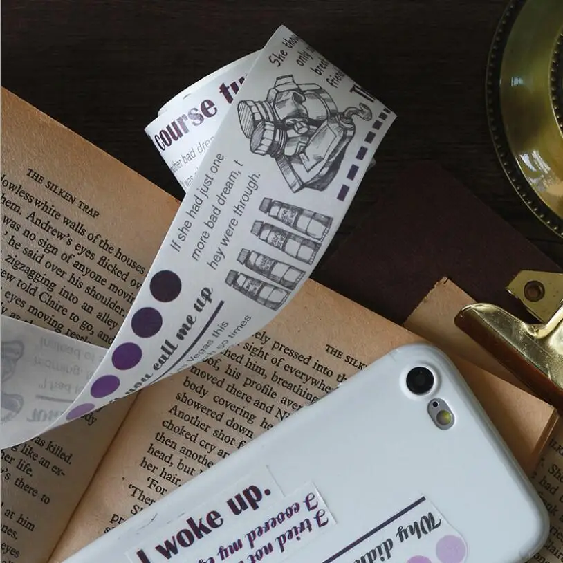 Специальные чернила 40 мм в ширину Черный Белый английская буква винтажная лента