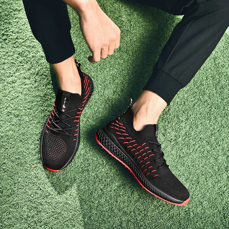 SUROM Breathable Mesh Sneakers Men Black Lace Up Tenis Masculino Adulto Mens Shoes Casual Fashion Lightweight Comfortable Flats | Обувь