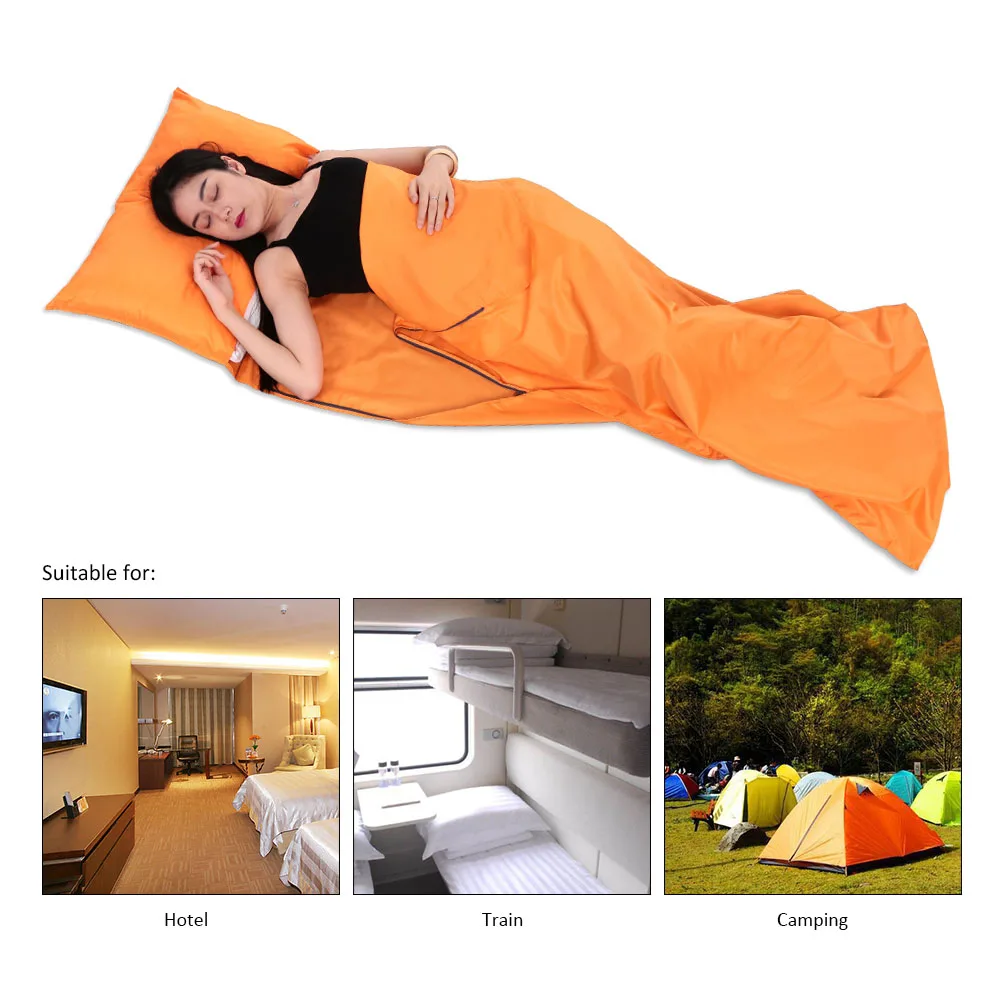 

TOMSHOO 70*210CM Outdoor Travel Camping Hiking Polyester Pongee Healthy Sleeping Bag Liner with Pillowcase Portable Lightweight