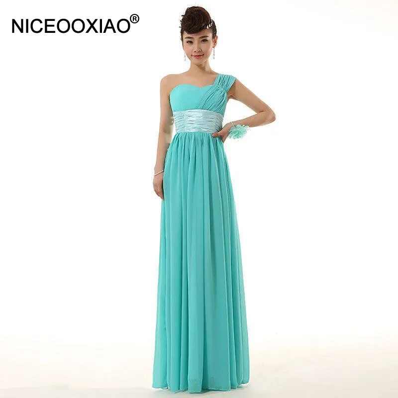NICEOOXIAO 2018 хит вечерние платья с одним плечом Элегантное длинное шифоновое