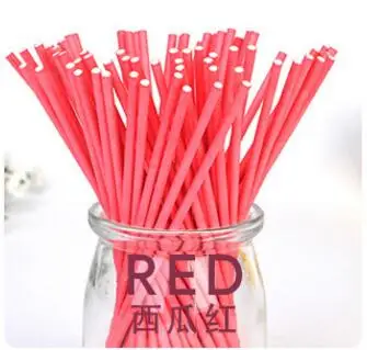 Watermelon Red 100 шт./лот Карамельный цвет Бумага леденец на палочке присоски палочки для торта конфеты Popcake, 10*3,5 см домашней выпечки товары gyh - Цвет: Watermelon Red