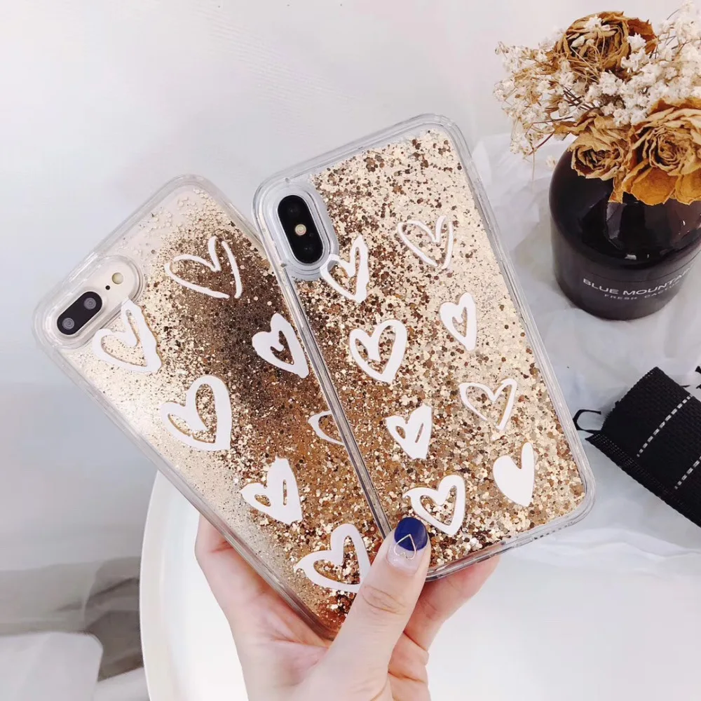 Zxtrby для iPhone X XS Max Роскошные сердце любовь Жесткий ПК телефон чехол 6 6s 7 8 плюс Bling