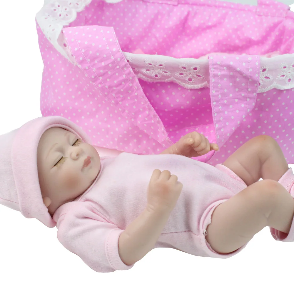 NPKDOLL 28 см мини Кукла Reborn 10 &quotручной работы винил силикон Детская кукла Спящая