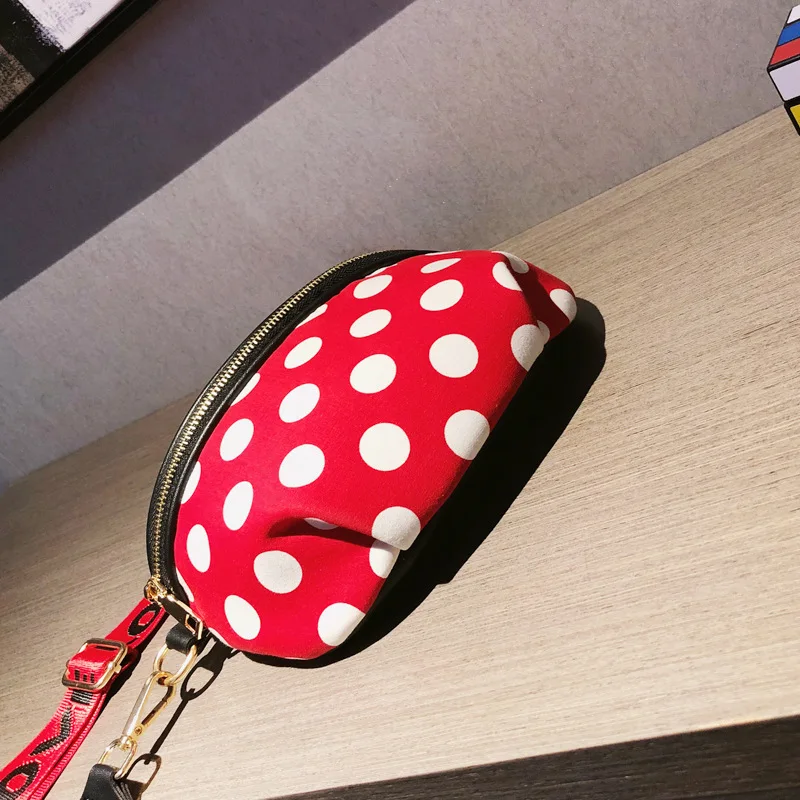 Лидер продаж двойной Применение сумка на поясном ремне Для женщин PU Fanny Pack, трендовые женские сумка с широким ремнем на плечо; милые туфли-лодочки в горошек сумка "Почтальон" на ремне сумка
