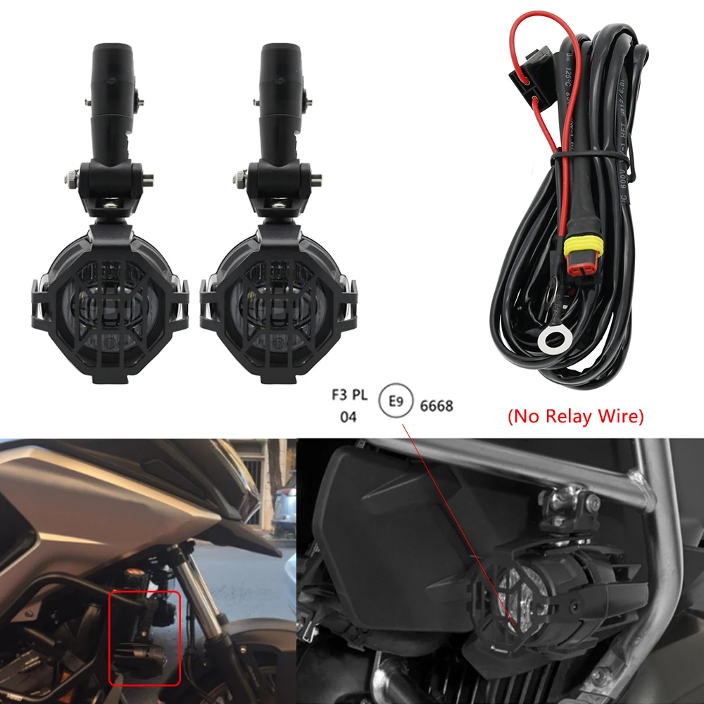 Светодиодные противотуманные фары для мотоцикла и защитные накладки с жгутом