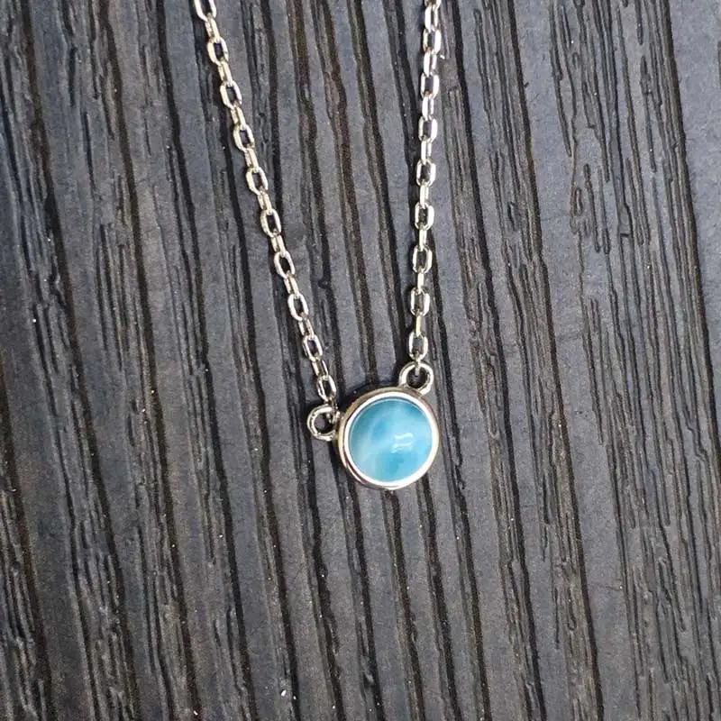 Женская подвеска Ларимар CSJ из натурального синего серебра 5 мм свадебные и