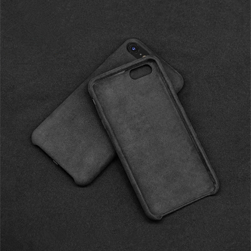 Чехол для iPhone 7 8 plus X XS Max XR Роскошный итальянский замшевый тканевый чехол пушистый