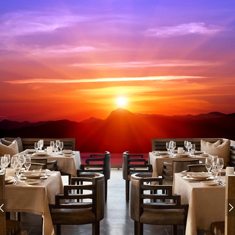 

Современные декоративные фотообои, обои с изображением восхода и природного ландшафта для гостиной, фоновые обои для дивана