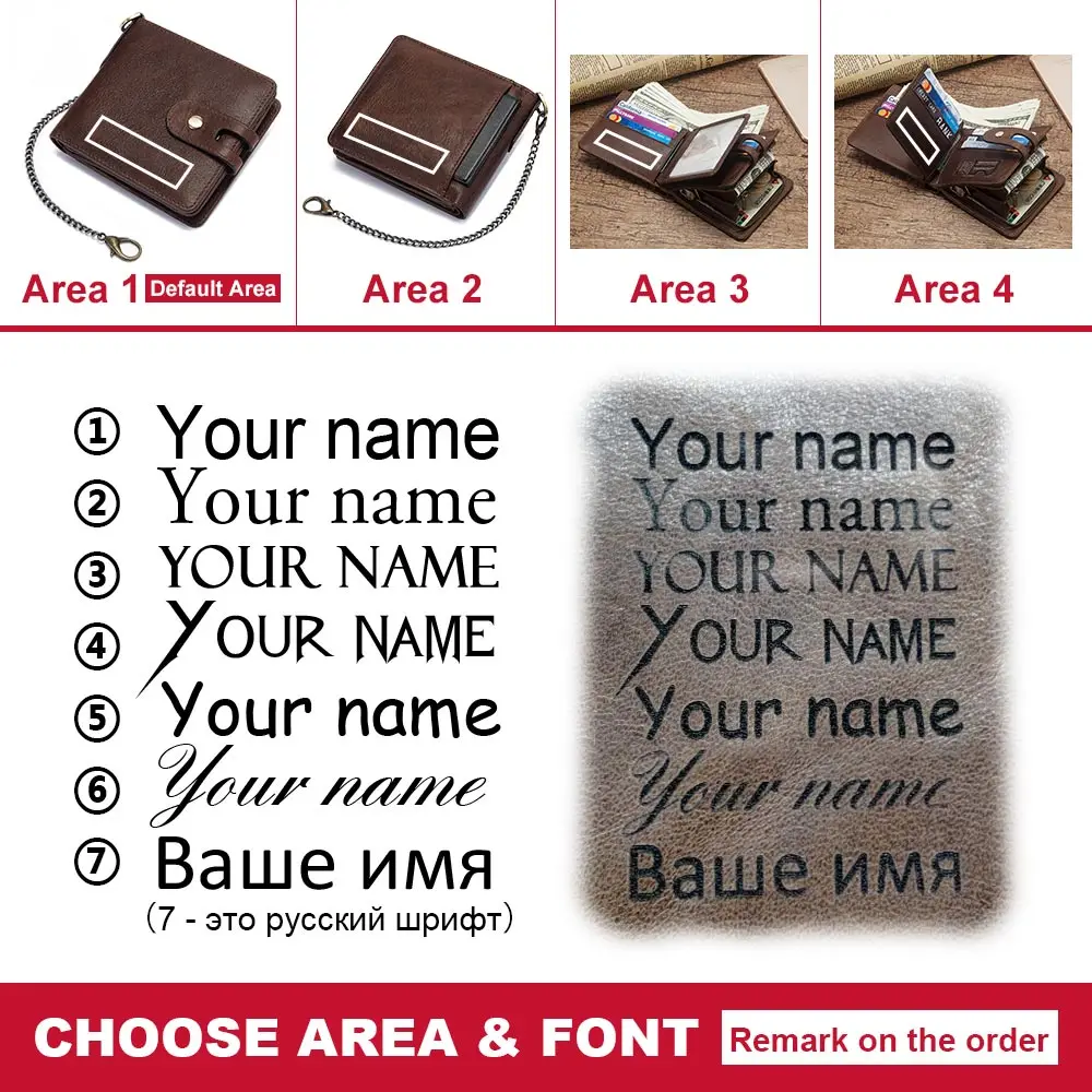 KAVIS RFID Бесплатная гравировка подлинный кошелек для мужчин с карманом монет