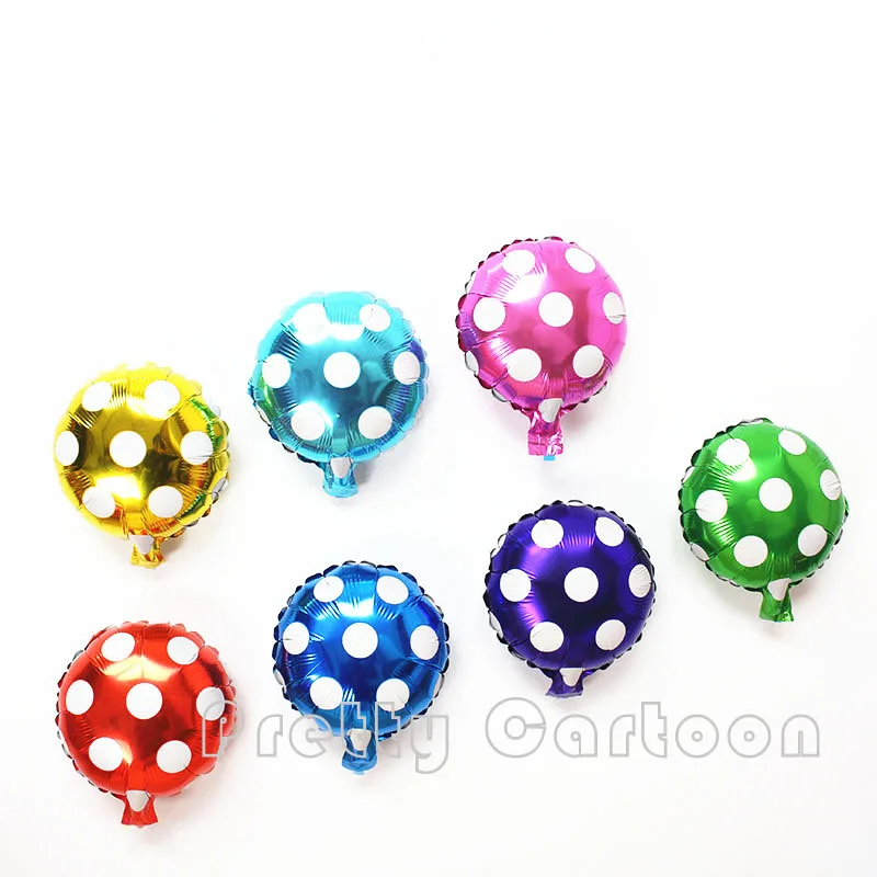 10inch 30pcs/lot round Polka Dot Balloons foil air-filled ballons for birthday wedding party decor globos inflatable balloon | Дом и сад