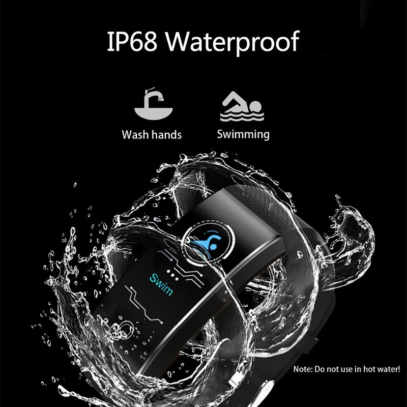 IP68 Водонепроницаемый Смарт фитнес браслет монитор сердечного ритма для человека
