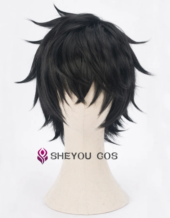 Anime The Rising of the Shield Hero Naofumi Iwatani Short Black Heat Resistant Hair Cosplay Costume Wig + Cap | Тематическая одежда