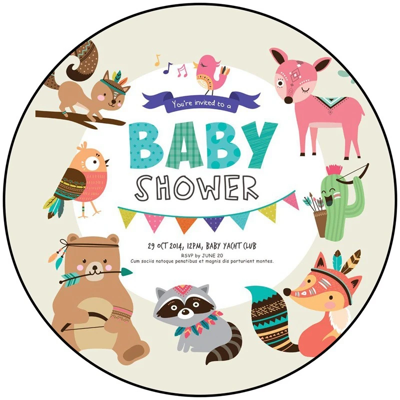 Милый мультяшный коврик с принтом животных детский игровой для ползания Мягкие