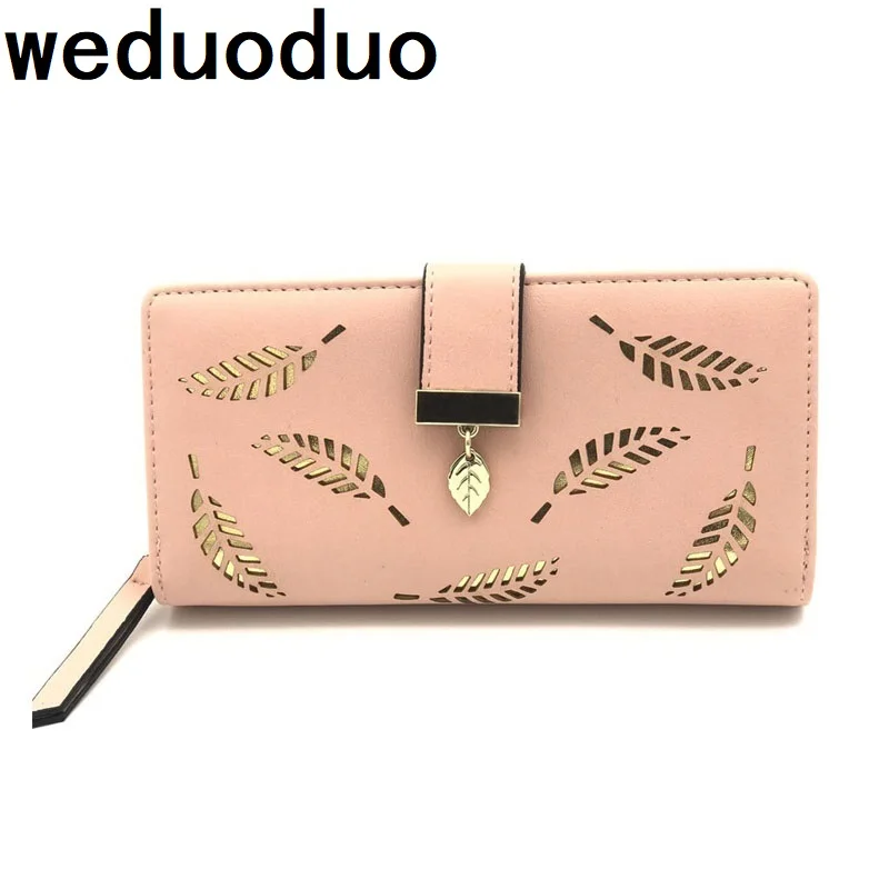 

Brand Wallet Fashion Women Wallets Female Long Clutch Purses High Quality Golden Hollow Leaves Money Cases Phone Pocket Weduoduo