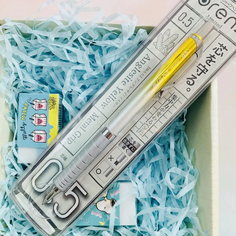 yellow 0.5HB PENTEL автоматический карандаш градиентного цвета 0,5 металлический нескользящий низкий центр тяжести XPP1005G анти-пробойник выдвижной Ниб - Цвет: yellow 0.5HB